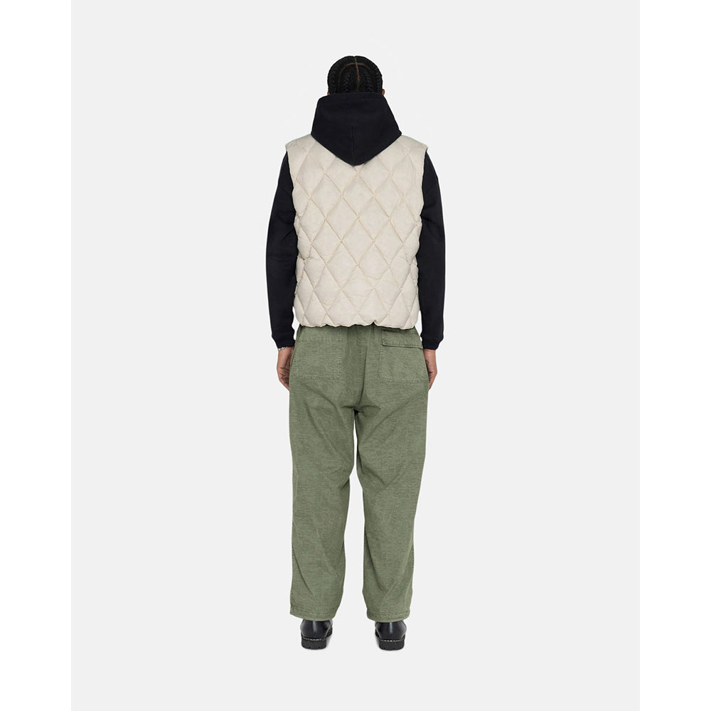 Stüssy Reversible Quilted Vest - Cream - Crowdless