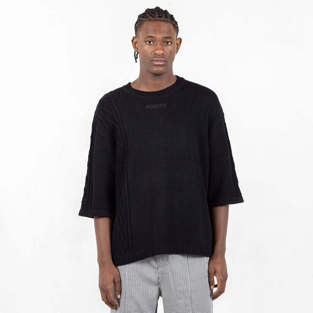 Pleasures Charlie Mock Neck Knit Shirt - Black - Crowdless