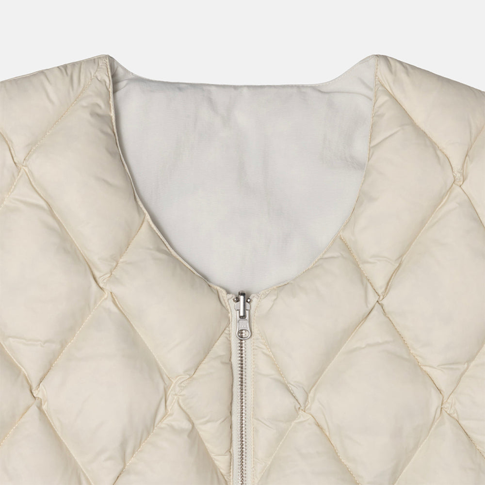 Stüssy Reversible Quilted Vest - Cream - Crowdless