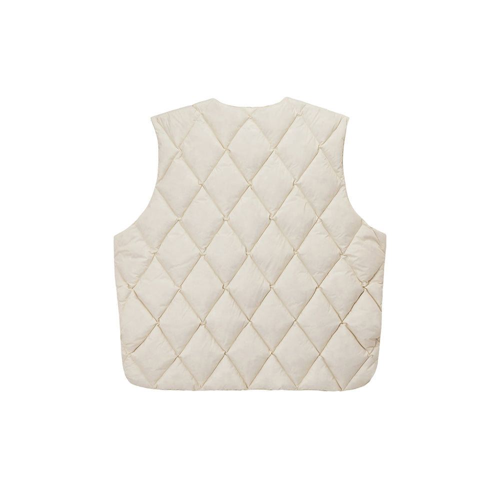 Stüssy Reversible Quilted Vest - Cream - Crowdless