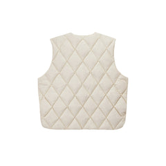 Stüssy Reversible Quilted Vest - Cream - Crowdless