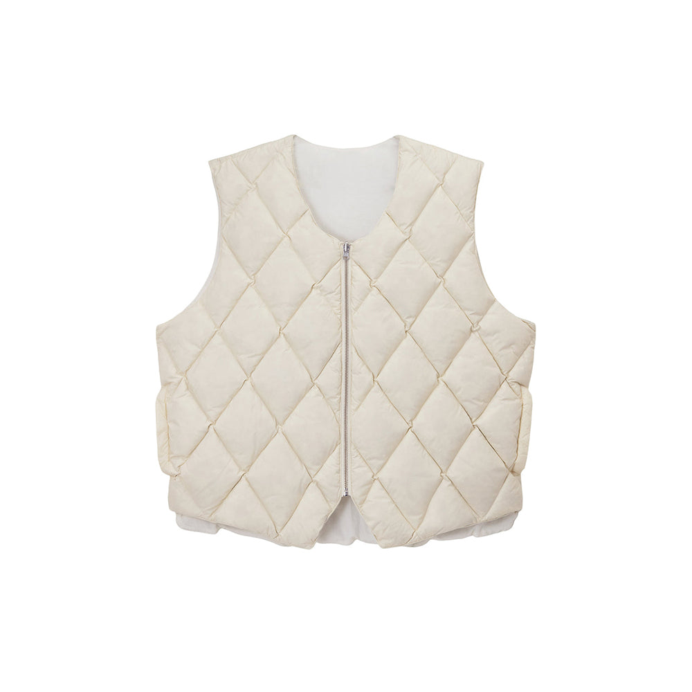 Stüssy Reversible Quilted Vest - Cream - Crowdless