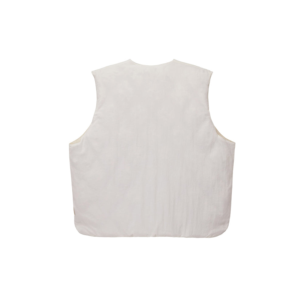 Stüssy Reversible Quilted Vest - Cream - Crowdless