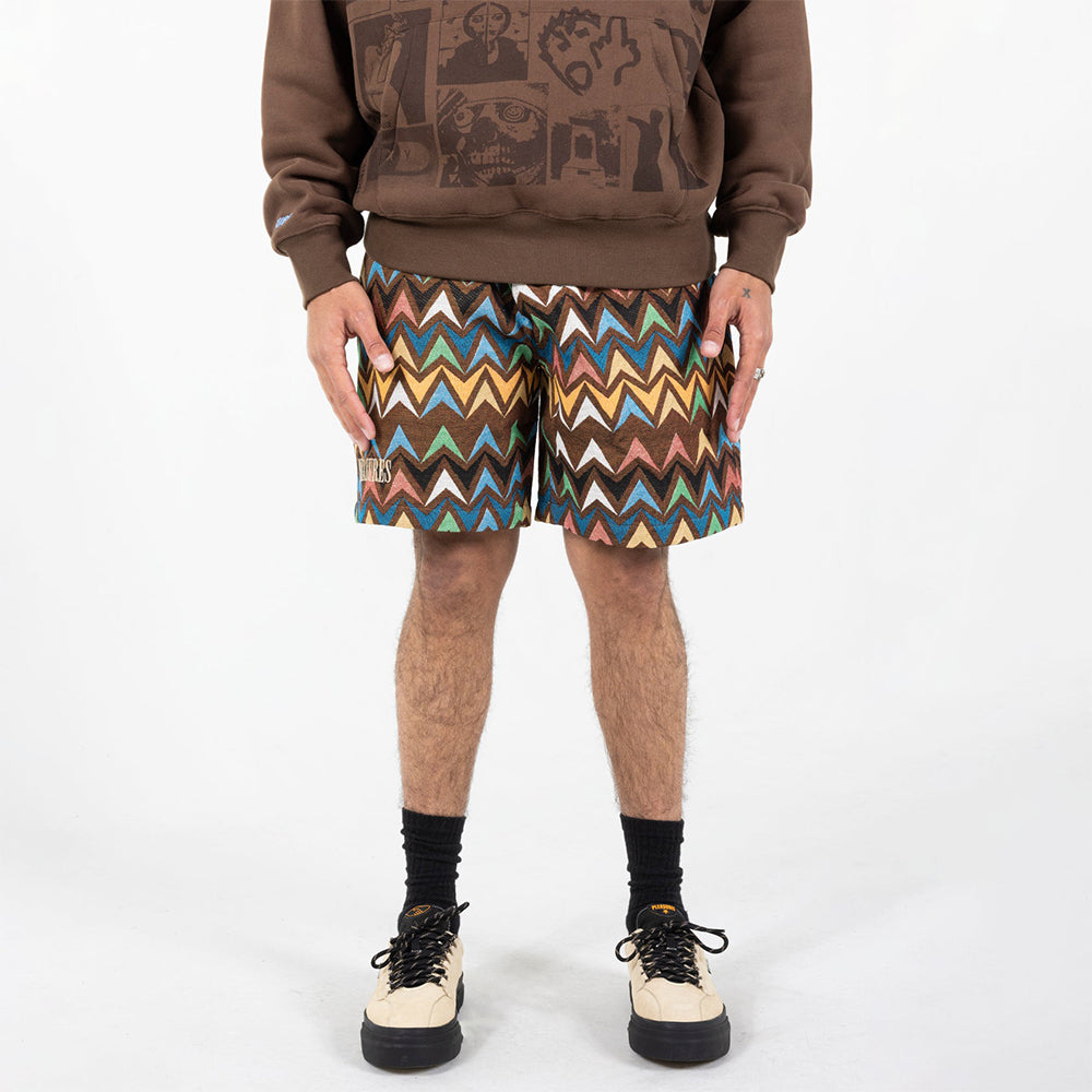 Pleasures Basket Woven Shorts - Multi/Brown - Crowdless