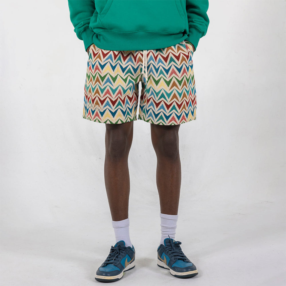 Pleasures Basket Woven Shorts - Multi/Khaki - Crowdless