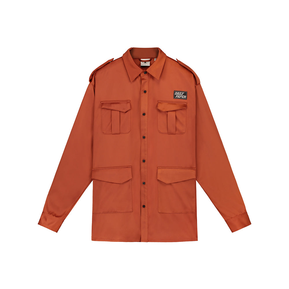 Daily Paper Javan Satin Jacket - Rust - Crowdless