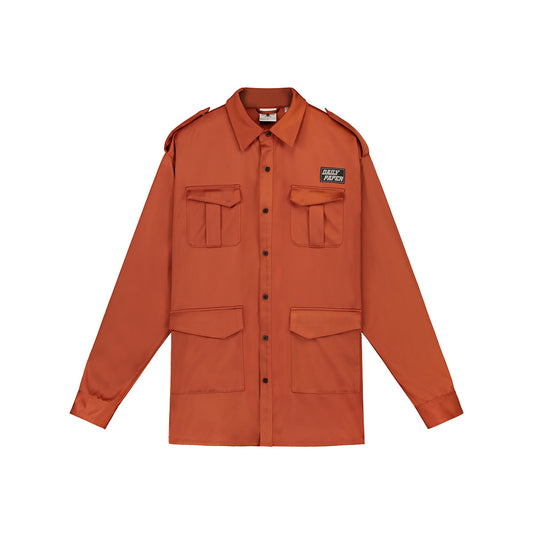 Daily Paper Javan Satin Jacket - Rust - Crowdless