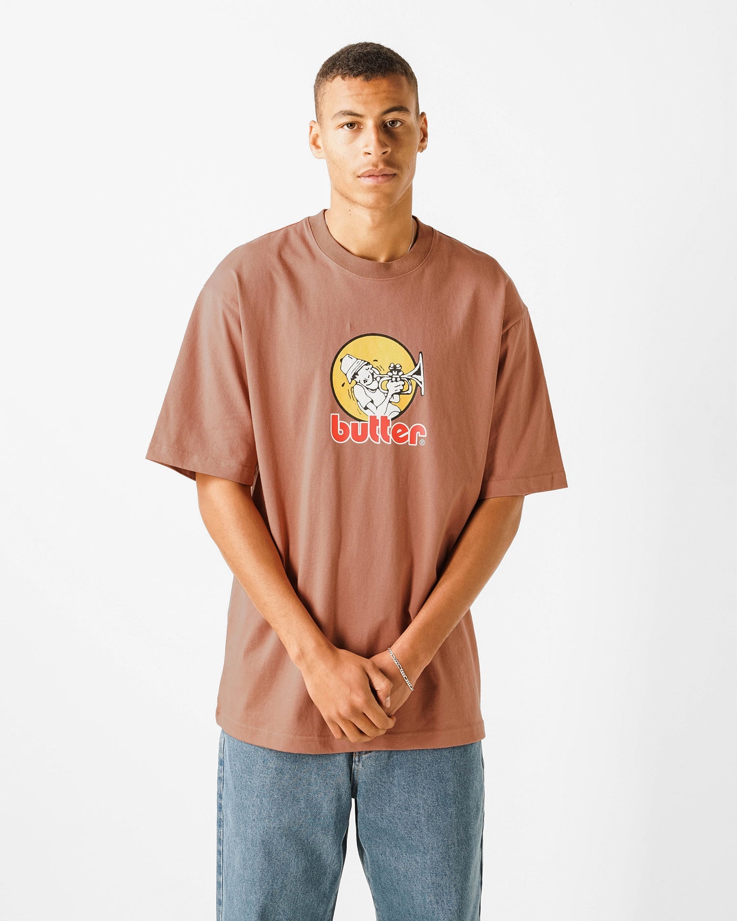 Butter Goods Brass Tee - Washed Wood - Crowdless