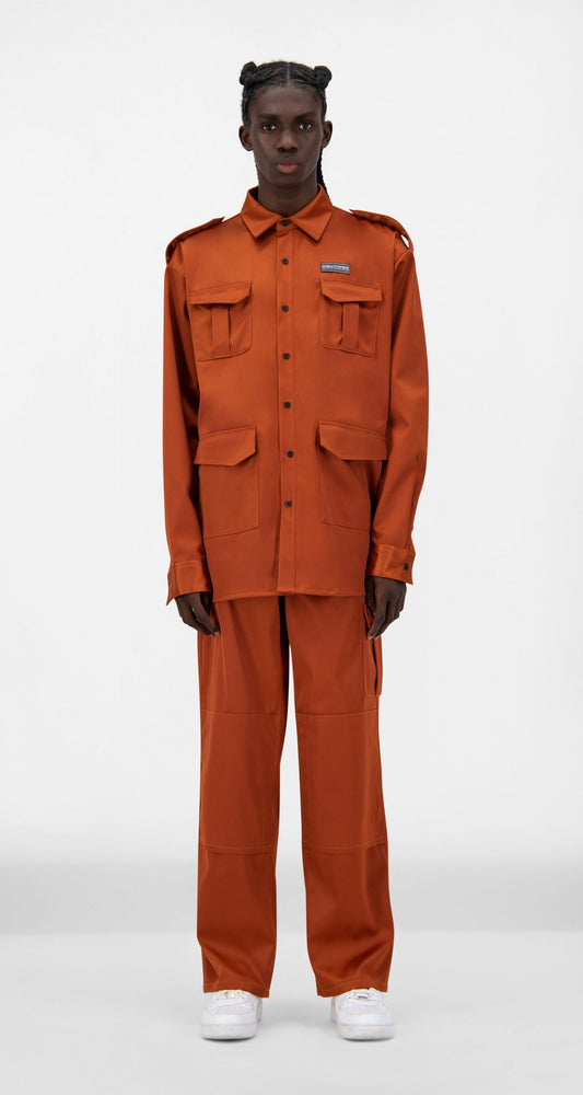 Daily Paper Javan Satin Jacket - Rust - Crowdless