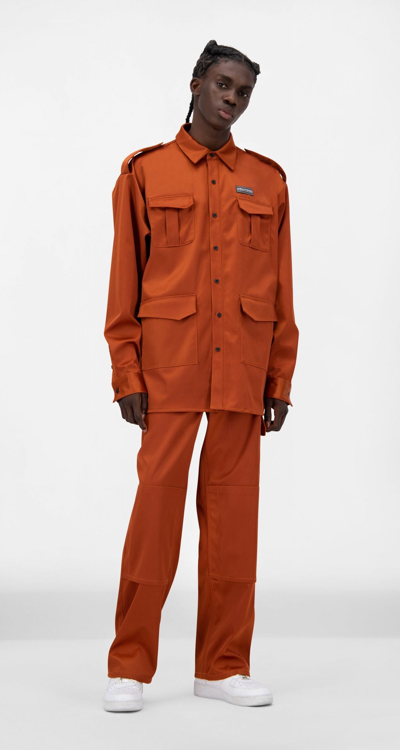 Daily Paper Javan Satin Jacket - Rust - Crowdless