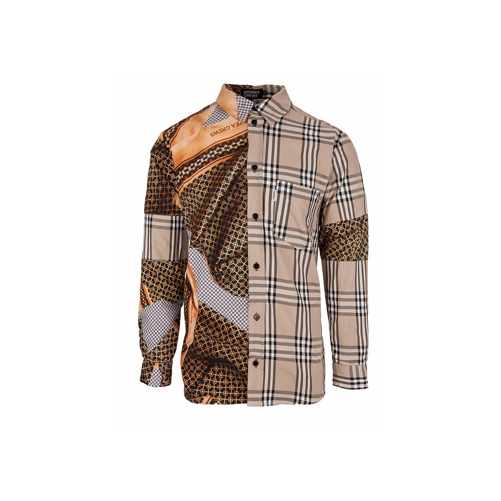 Andrea Crews Half Check LS Shirt - Multi - Crowdless